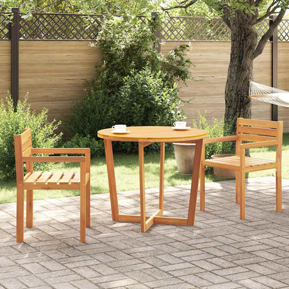 vidaXL Garden Dining Table Round Ø90x75 cm Solid Wood Acacia - Brown