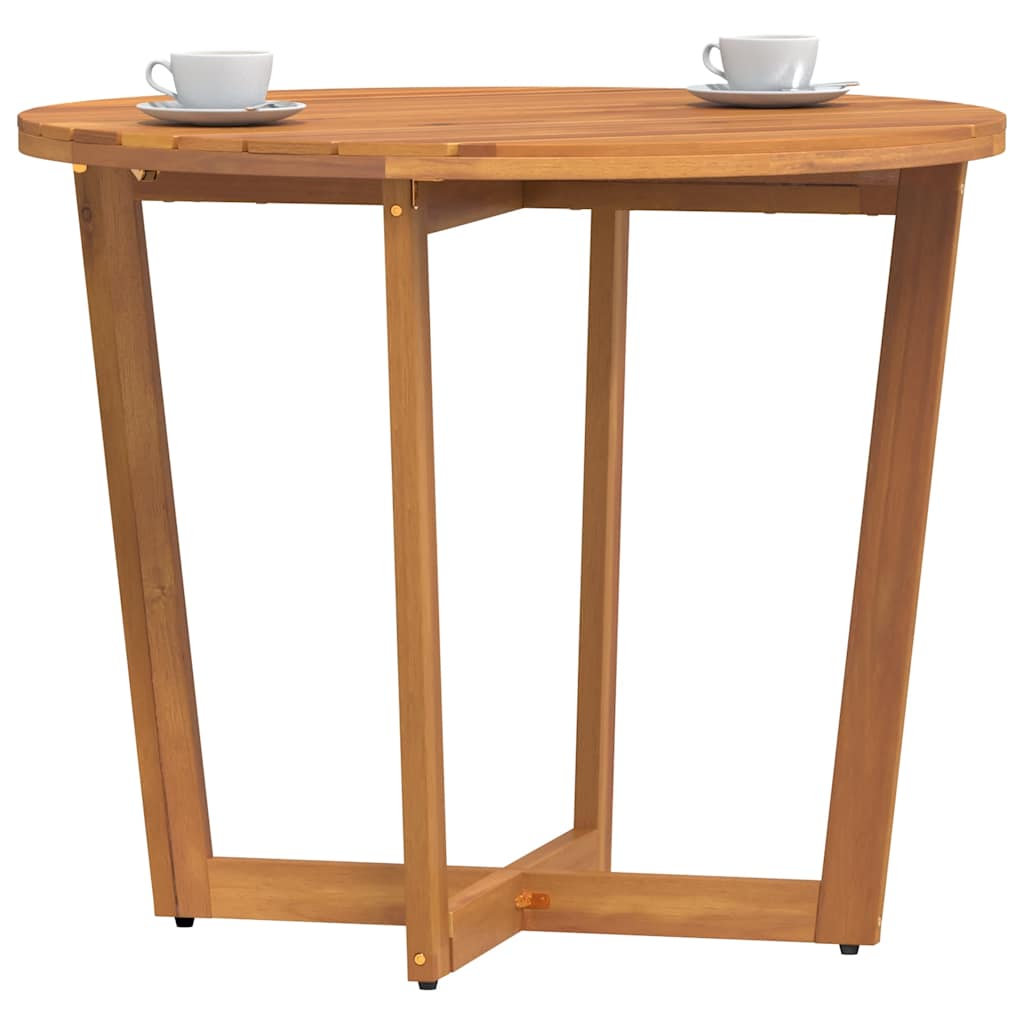 vidaXL Garden Dining Table Round Ø90x75 cm Solid Wood Acacia - Brown