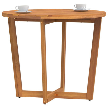 vidaXL Garden Dining Table Round Ø90x75 cm Solid Wood Acacia - Brown
