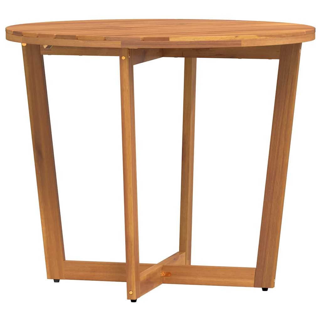 vidaXL Garden Dining Table Round Ø90x75 cm Solid Wood Acacia - Brown