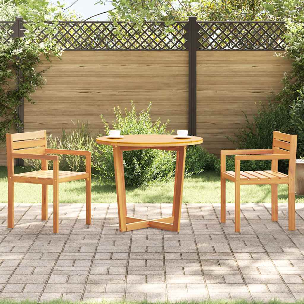 vidaXL Garden Dining Table Round Ø90x75 cm Solid Wood Acacia - Brown