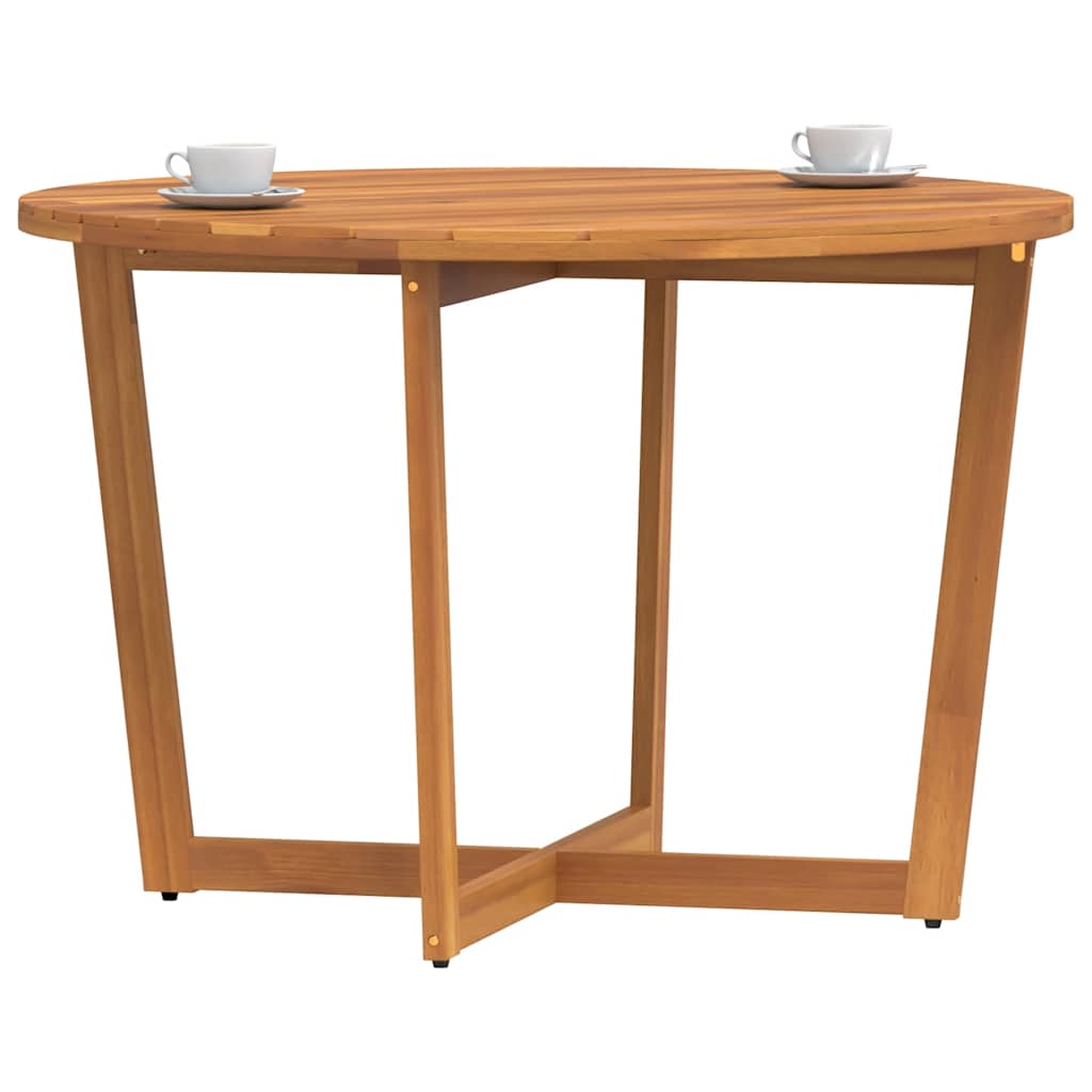 vidaXL Garden Dining Table Round Ø110x75 cm Solid Wood Acacia - Brown