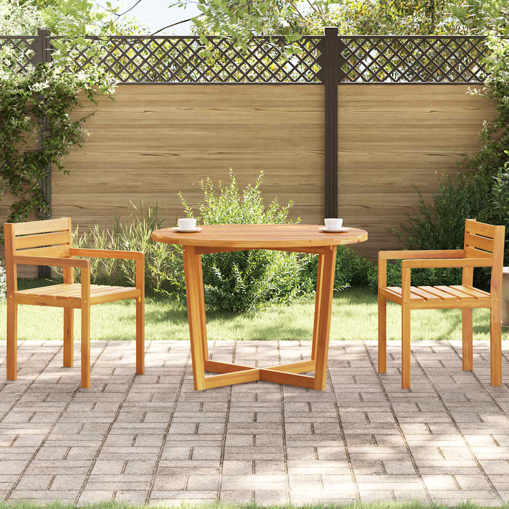 vidaXL Garden Dining Table Round Ø110x75 cm Solid Wood Acacia - Brown