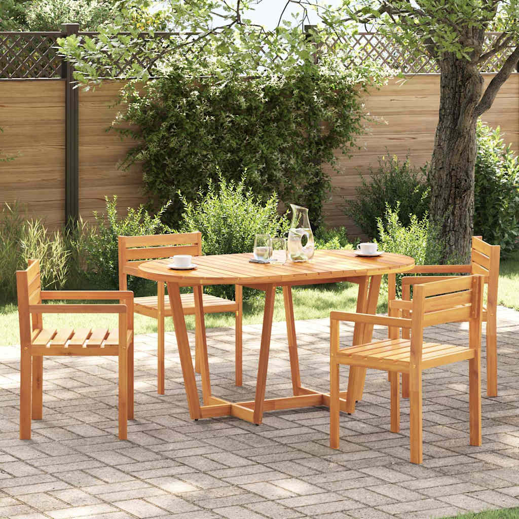 vidaXL Garden Dining Table Oval 150x90x75 cm Solid Wood Acacia - Brown