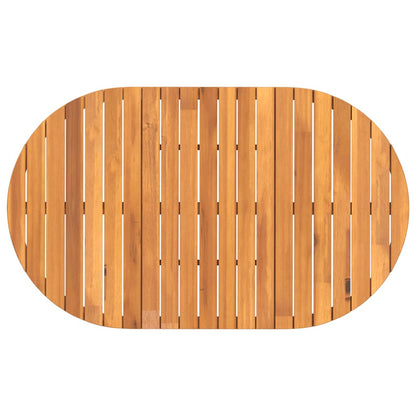 vidaXL Garden Dining Table Oval 150x90x75 cm Solid Wood Acacia - Brown