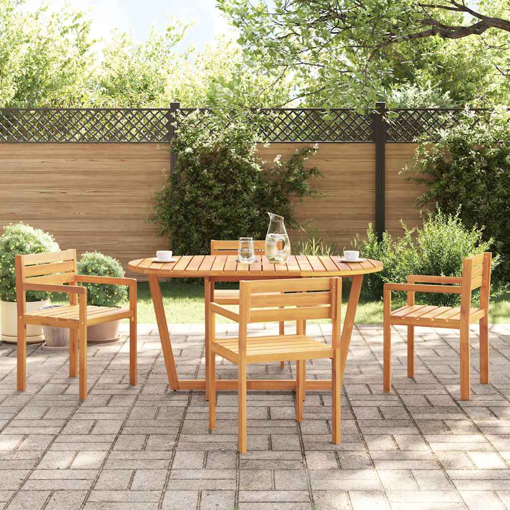 vidaXL Garden Dining Table Oval 150x90x75 cm Solid Wood Acacia - Brown