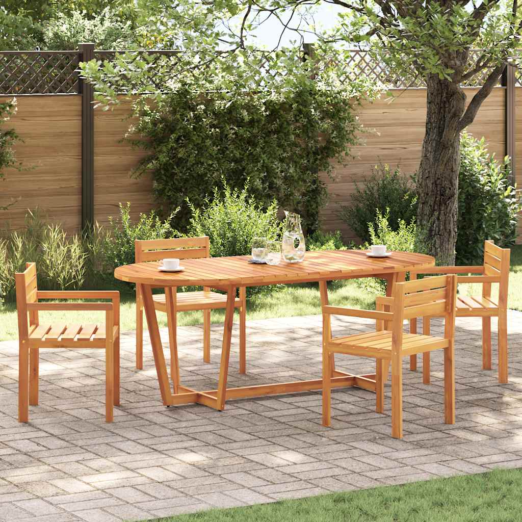 vidaXL Garden Dining Table Oval 200x90x75 cm Solid Wood Acacia - Brown