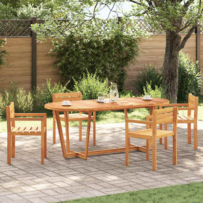 vidaXL Garden Dining Table Oval 200x90x75 cm Solid Wood Acacia - Brown