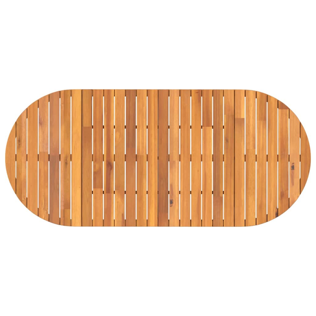 vidaXL Garden Dining Table Oval 200x90x75 cm Solid Wood Acacia - Brown