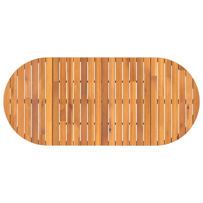 vidaXL Garden Dining Table Oval 200x90x75 cm Solid Wood Acacia - Brown