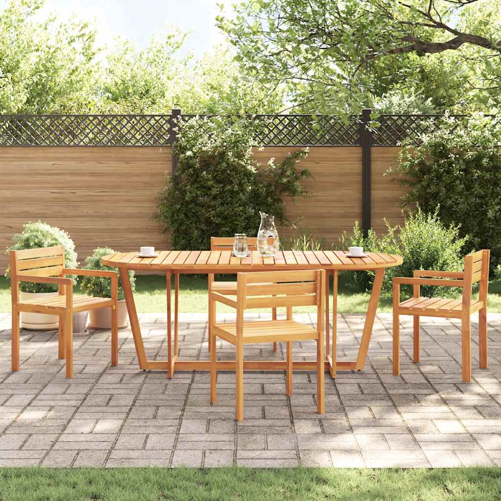 vidaXL Garden Dining Table Oval 200x90x75 cm Solid Wood Acacia - Brown