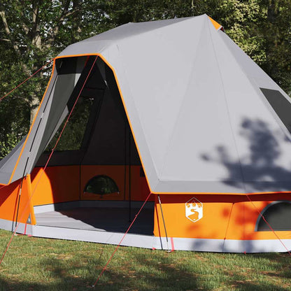 vidaXL Tipi Tent 6-Person Grey and Orange Taffeta - 466 x 310 x 240 cm