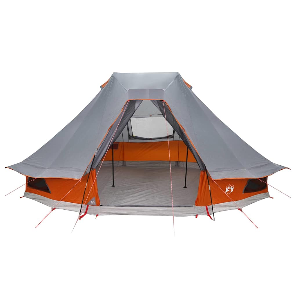 vidaXL Tipi Tent 6-Person Grey and Orange Taffeta - 466 x 310 x 240 cm