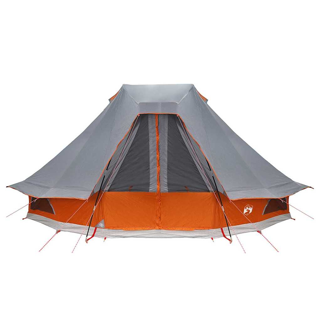 vidaXL Tipi Tent 6-Person Grey and Orange Taffeta - 466 x 310 x 240 cm