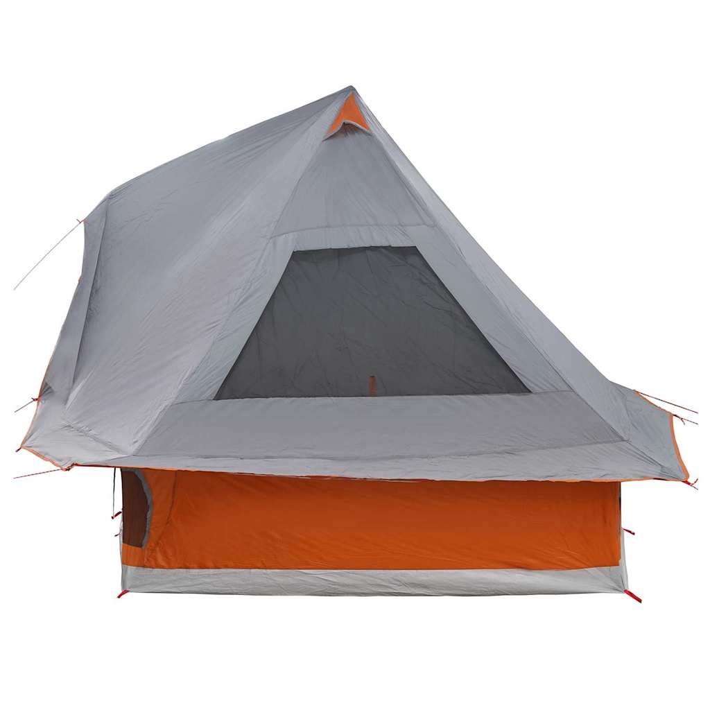 vidaXL Tipi Tent 6-Person Grey and Orange Taffeta - 466 x 310 x 240 cm