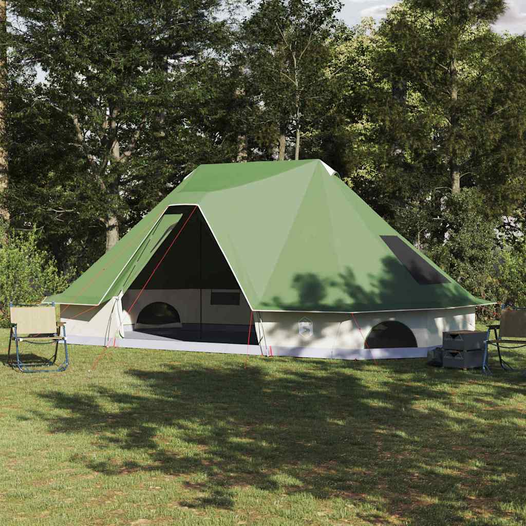 vidaXL Tipi Tent 10-Person Green Taffeta - 680 x 430 x 270 cm
