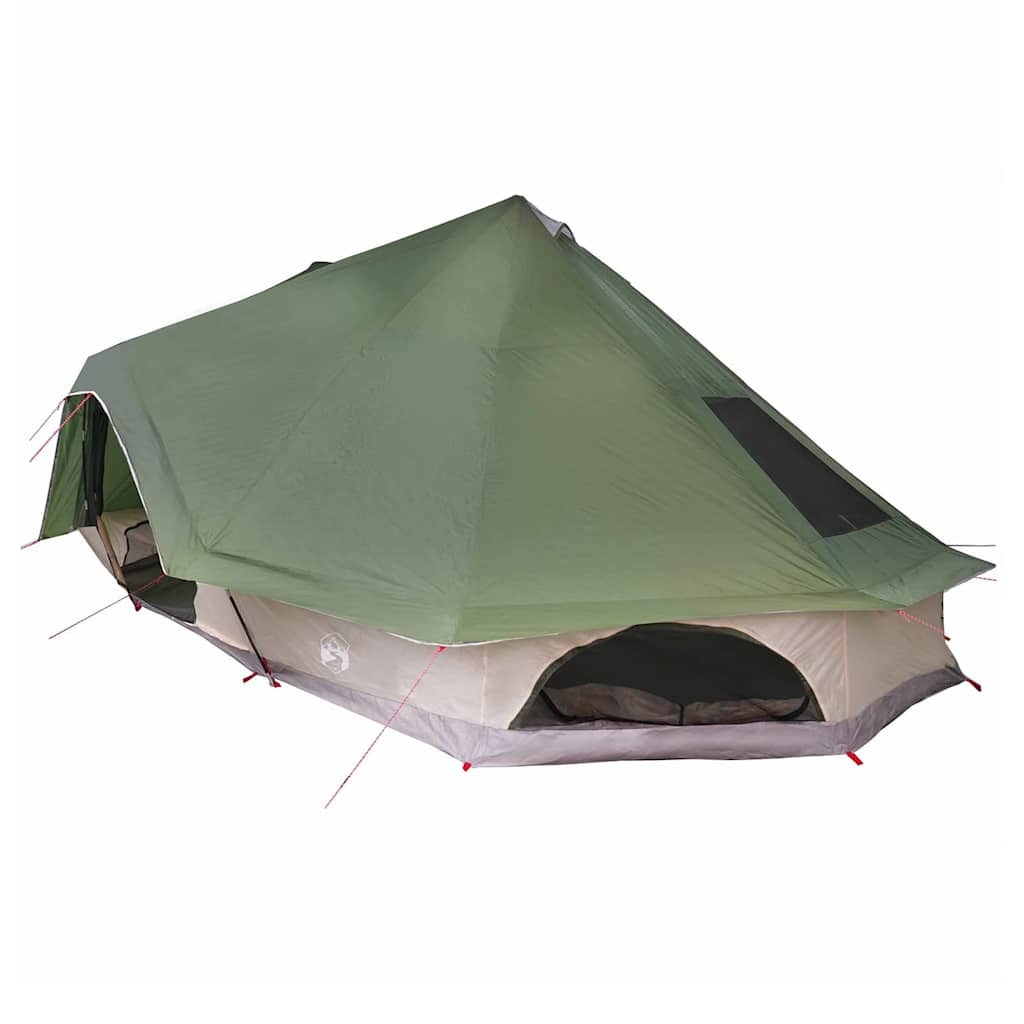 vidaXL Tipi Tent 10-Person Green Taffeta - 680 x 430 x 270 cm
