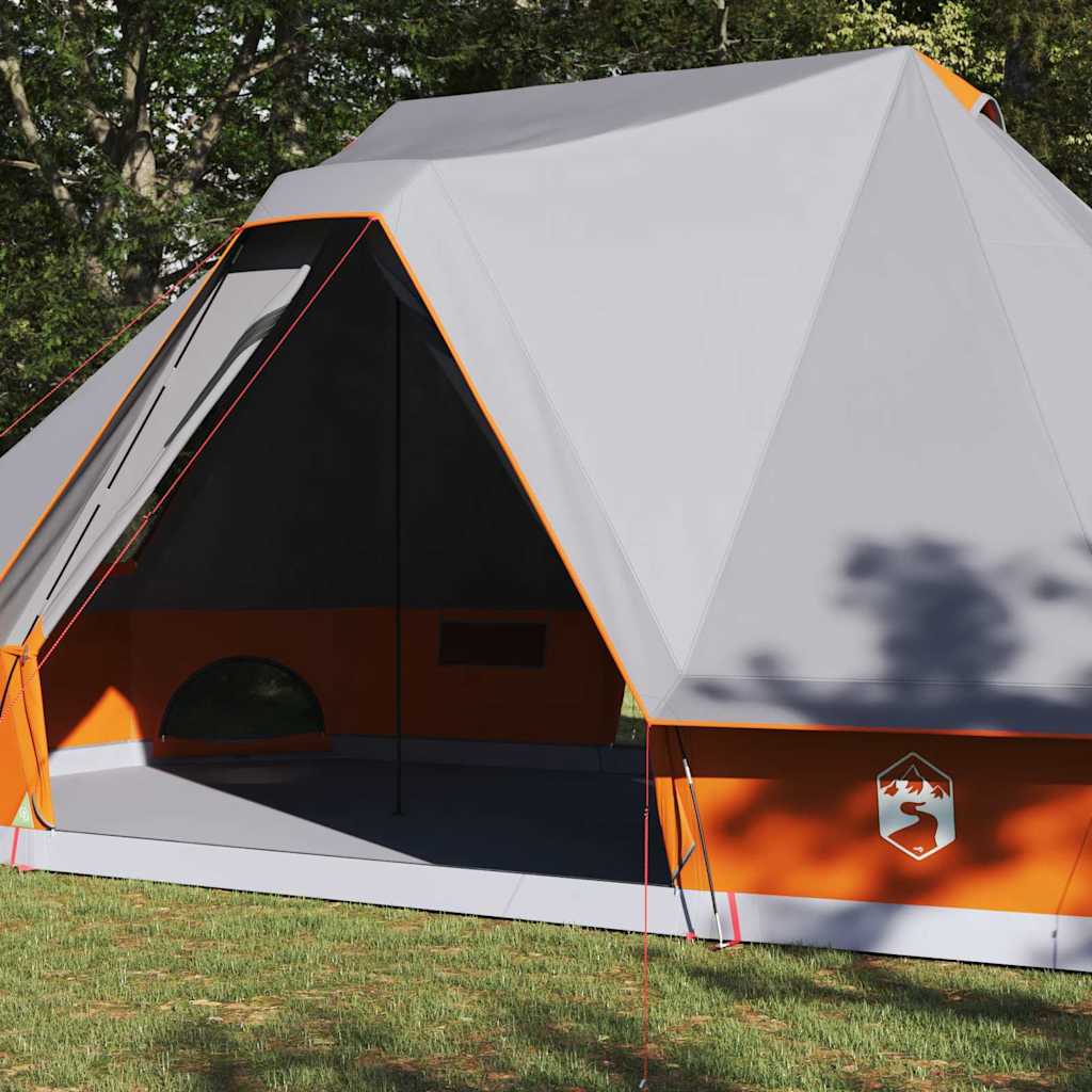 vidaXL Tipi Tent 10-Person Grey and Orange Taffeta - 680 x 430 x 270 cm