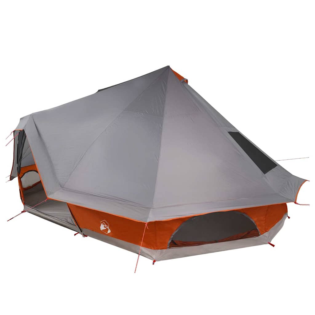 vidaXL Tipi Tent 10-Person Grey and Orange Taffeta - 680 x 430 x 270 cm