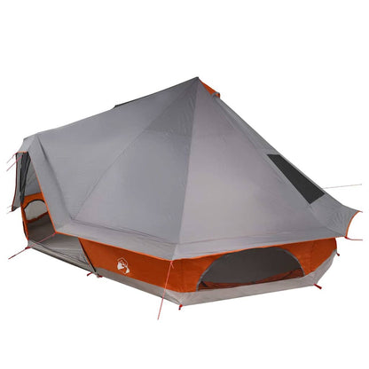 vidaXL Tipi Tent 10-Person Grey and Orange Taffeta - 680 x 430 x 270 cm