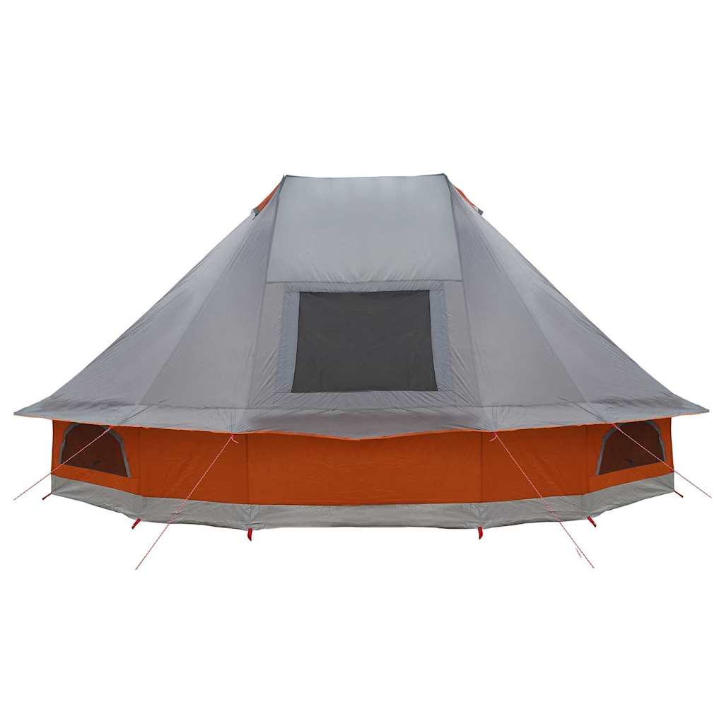 vidaXL Tipi Tent 10-Person Grey and Orange Taffeta - 680 x 430 x 270 cm