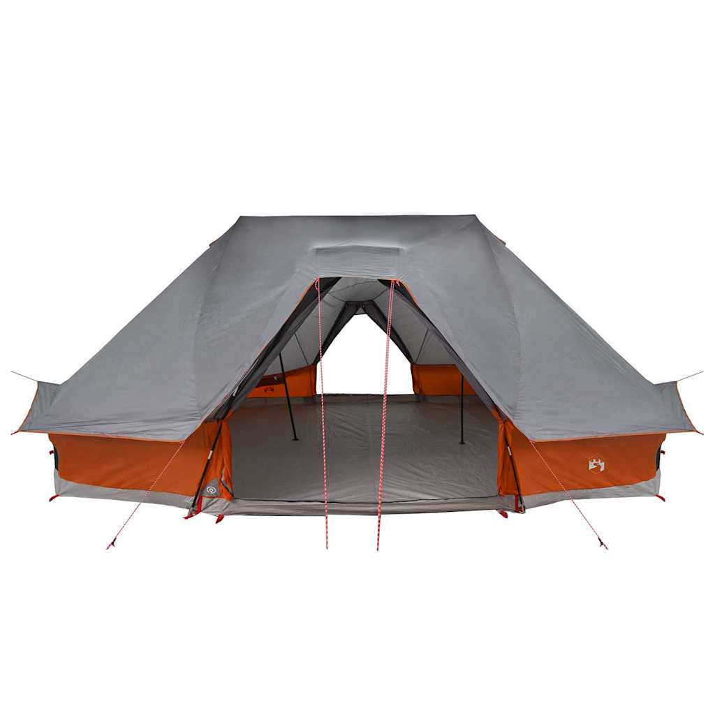 vidaXL Tipi Tent 10-Person Grey and Orange Taffeta - 680 x 430 x 270 cm
