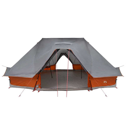 vidaXL Tipi Tent 10-Person Grey and Orange Taffeta - 680 x 430 x 270 cm