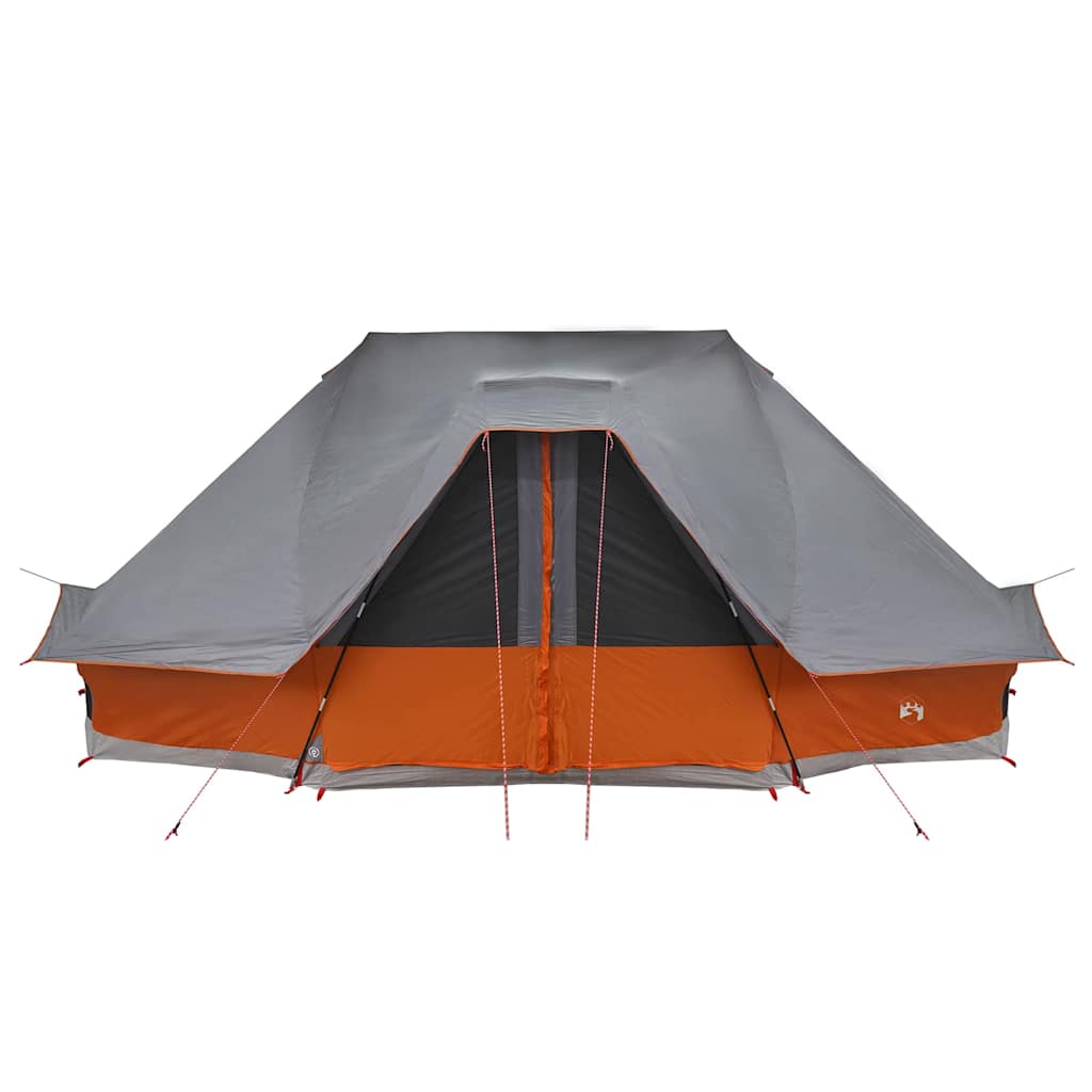 vidaXL Tipi Tent 10-Person Grey and Orange Taffeta - 680 x 430 x 270 cm