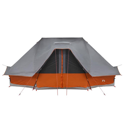 vidaXL Tipi Tent 10-Person Grey and Orange Taffeta - 680 x 430 x 270 cm