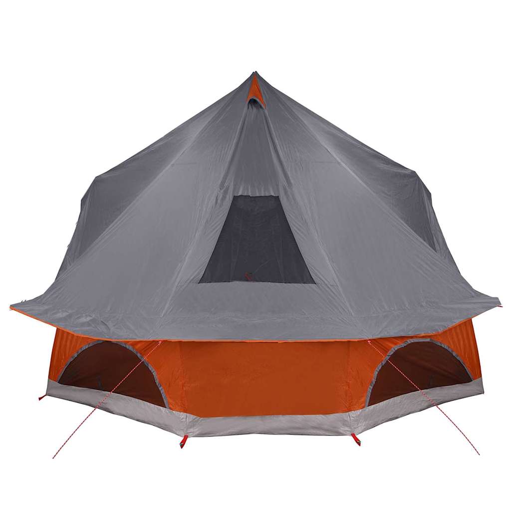 vidaXL Tipi Tent 10-Person Grey and Orange Taffeta - 680 x 430 x 270 cm