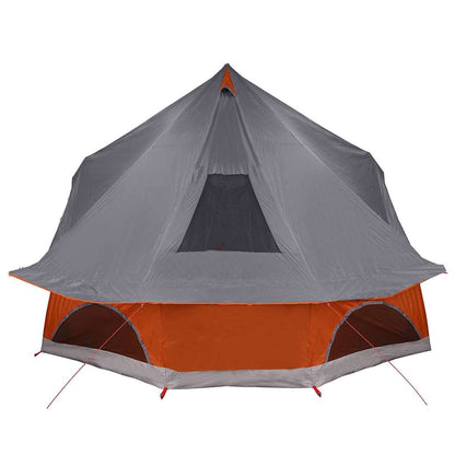 vidaXL Tipi Tent 10-Person Grey and Orange Taffeta - 680 x 430 x 270 cm