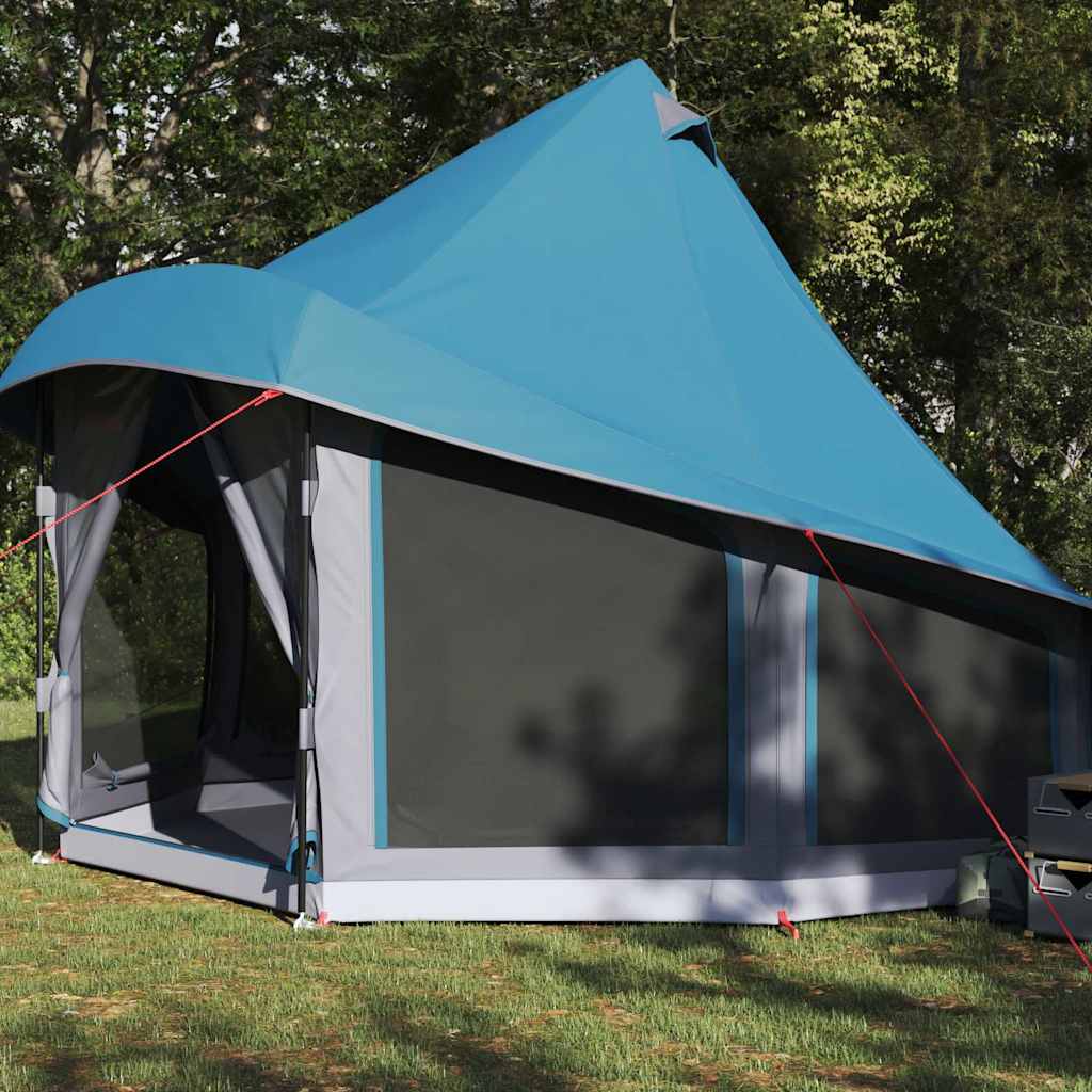 vidaXL Tipi Tent with Roof Blue 404 x 370 x 270 cm Taffeta