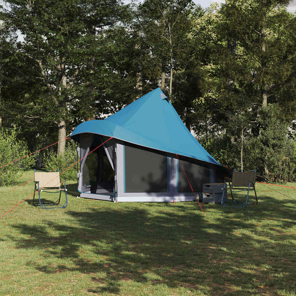 vidaXL Tipi Tent with Roof Blue 404 x 370 x 270 cm Taffeta