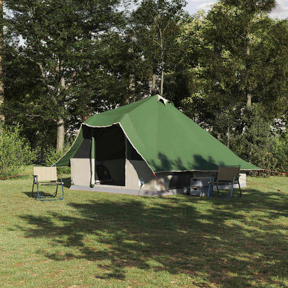 vidaXL Tipi Tent 8-Person Green Taffeta - 358 x 296 x 258 cm