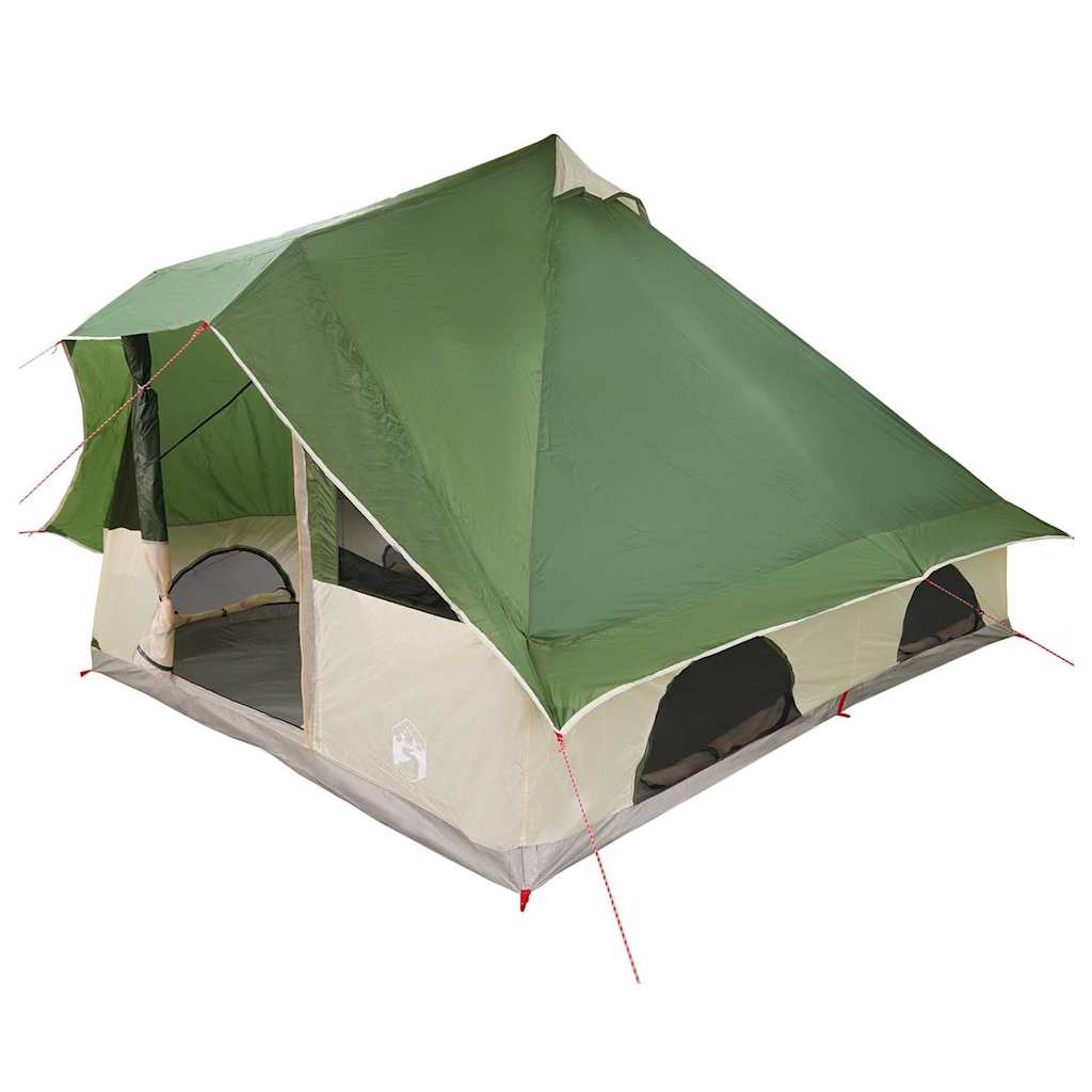 vidaXL Tipi Tent 8-Person Green Taffeta - 358 x 296 x 258 cm