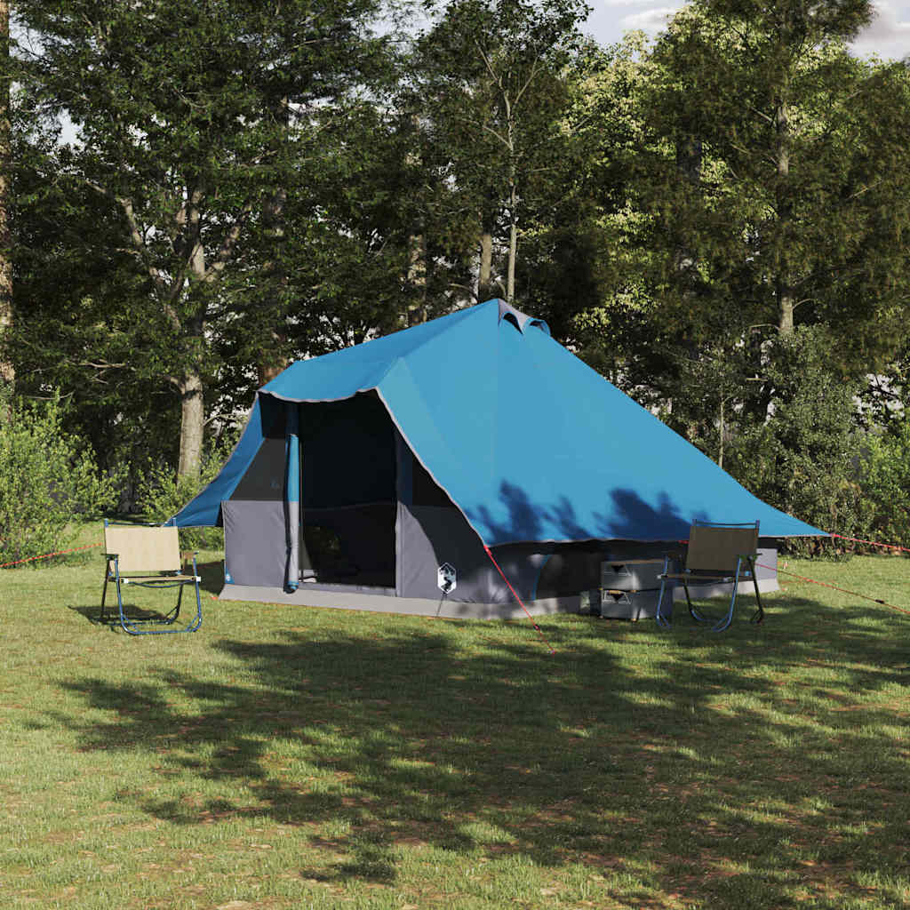 vidaXL Tipi Tent 8-Person Blue Taffeta - 358 x 296 x 258 cm