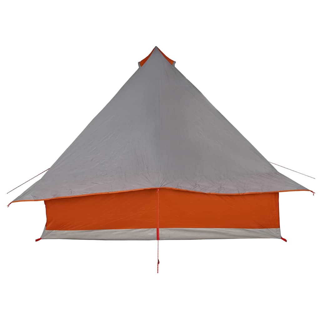vidaXL Tipi Tent 8-Person Grey and Orange Taffeta - 358 x 296 x 258 cm