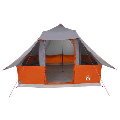 vidaXL Tipi Tent 8-Person Grey and Orange Taffeta - 358 x 296 x 258 cm