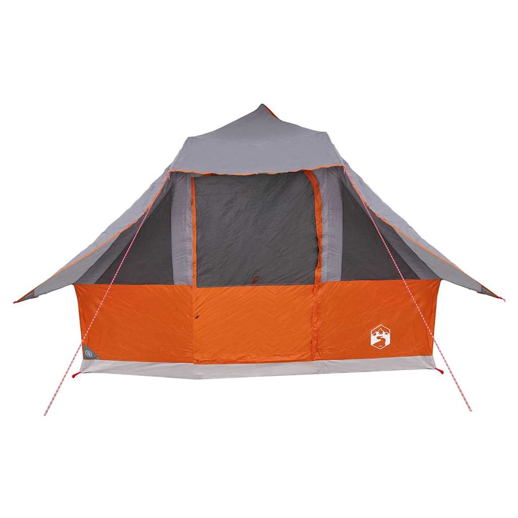 vidaXL Tipi Tent 8-Person Grey and Orange Taffeta - 358 x 296 x 258 cm