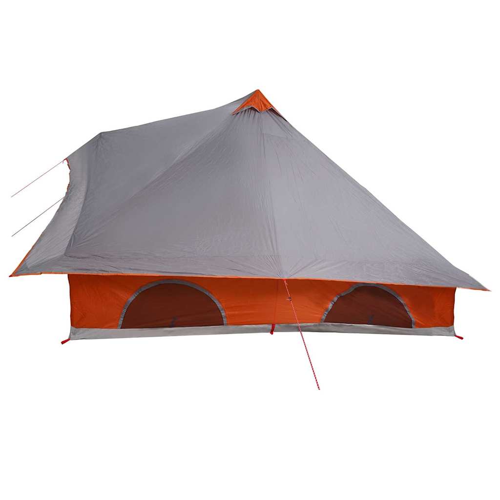 vidaXL Tipi Tent 8-Person Grey and Orange Taffeta - 358 x 296 x 258 cm
