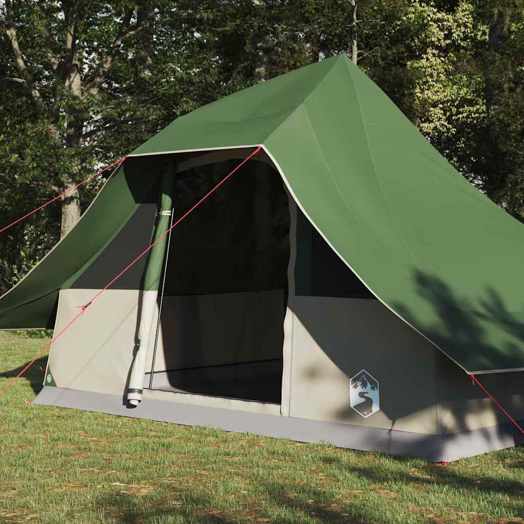 vidaXL Tipi Tent 10-Person Green Taffeta - 364 x 281 x 257 cm