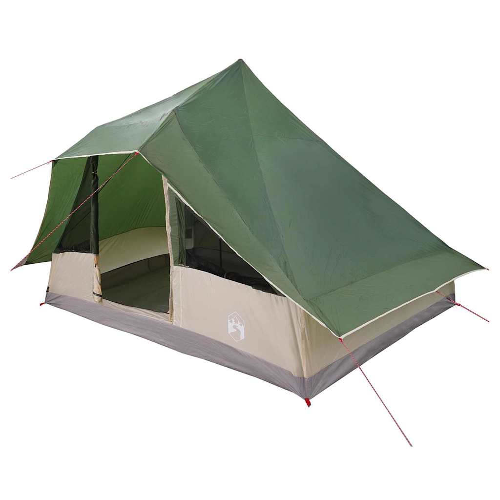 vidaXL Tipi Tent 10-Person Green Taffeta - 364 x 281 x 257 cm