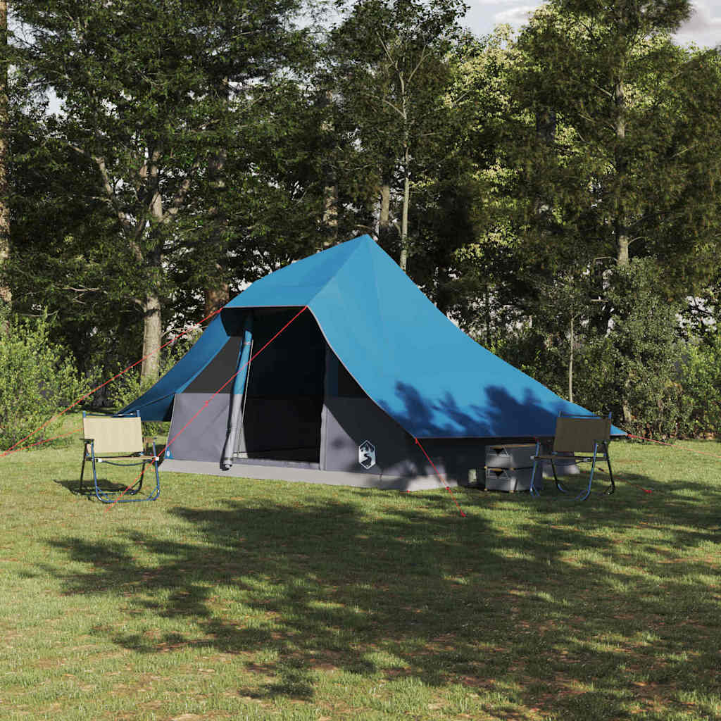vidaXL Tipi Tent 10-Person Blue Taffeta - 364 x 281 x 257 cm
