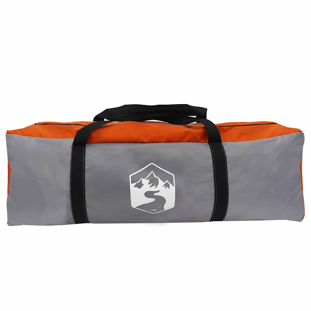 vidaXL Tipi Tent 10-Person Grey and Orange Taffeta - 364 x 281 x 257 cm