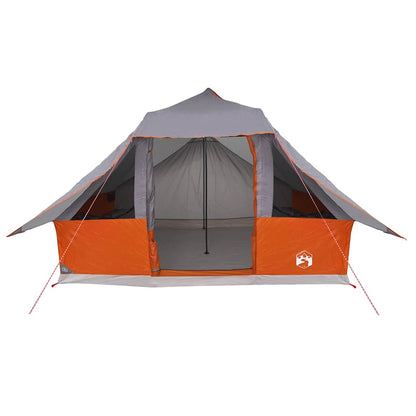 vidaXL Tipi Tent 10-Person Grey and Orange Taffeta - 364 x 281 x 257 cm
