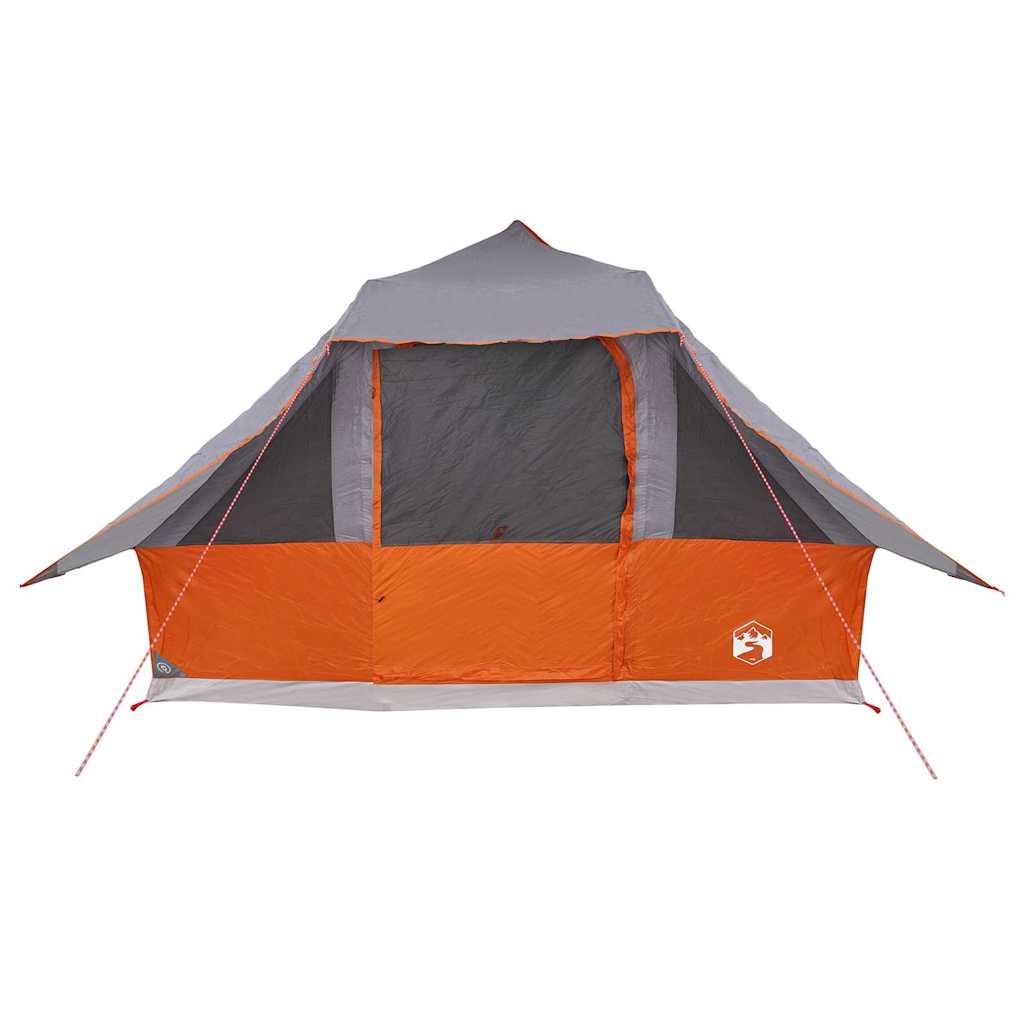 vidaXL Tipi Tent 10-Person Grey and Orange Taffeta - 364 x 281 x 257 cm