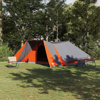 vidaXL Tipi Tent 12-Person Grey and Orange Taffeta - 660 x 456 x 200 cm
