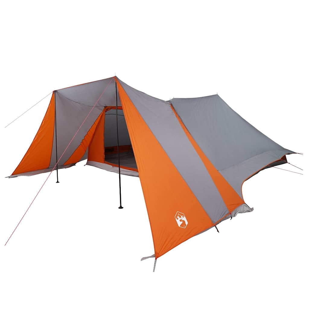 vidaXL Tipi Tent 12-Person Grey and Orange Taffeta - 660 x 456 x 200 cm
