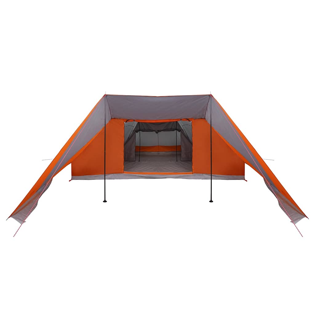 vidaXL Tipi Tent 12-Person Grey and Orange Taffeta - 660 x 456 x 200 cm