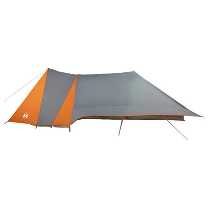 vidaXL Tipi Tent 12-Person Grey and Orange Taffeta - 660 x 456 x 200 cm